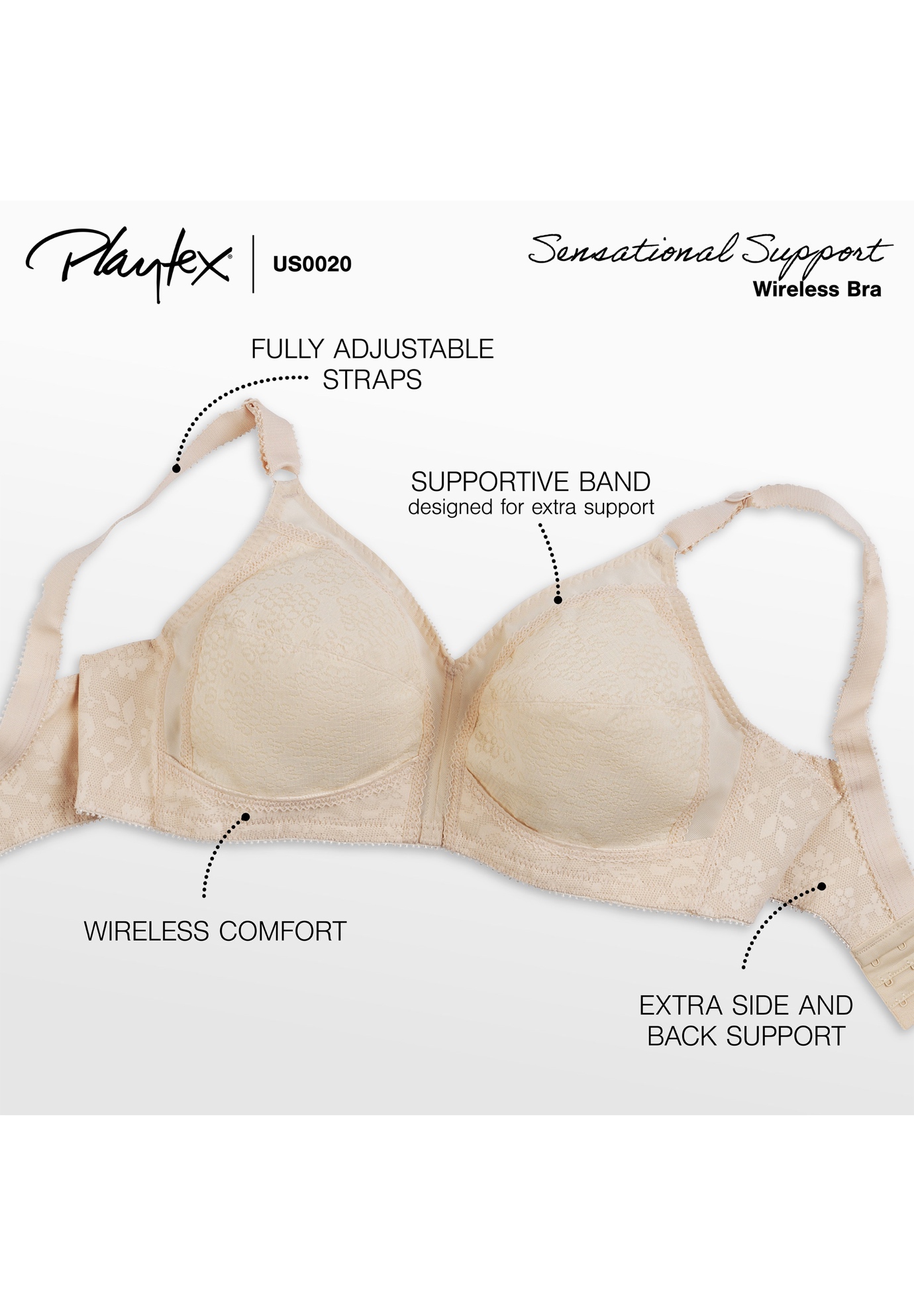 18 Hour Wireless Bra By Playtex® Plus Size Full Coverage Bras Woman