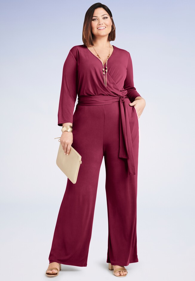 Wide Leg Knit Jumpsuit | Woman Within
