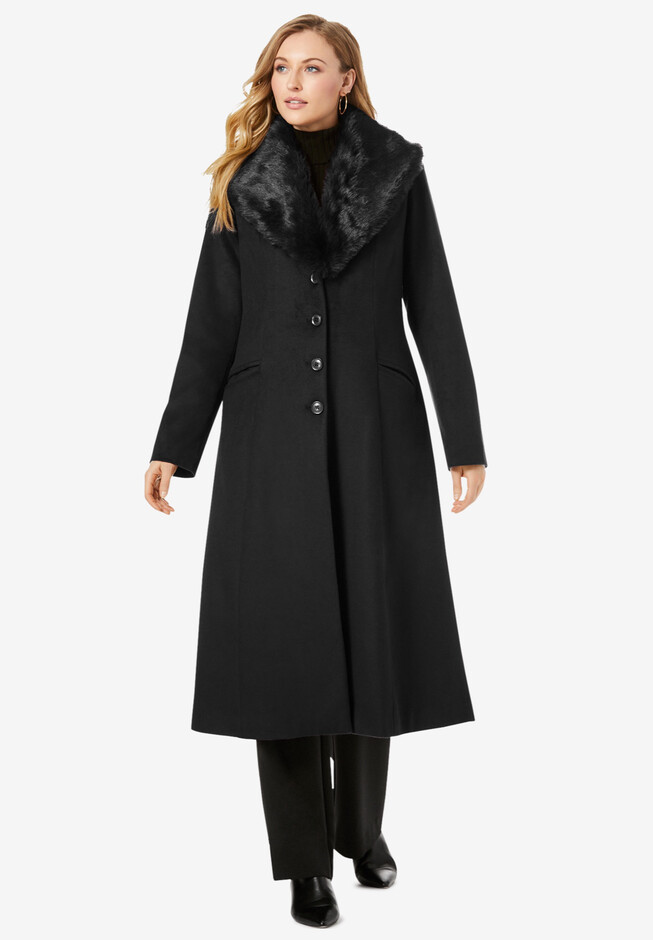 Women's Winter Warm Wool Blend Trench Coats Fashion Slim Fit Maxi Dress  Jacket