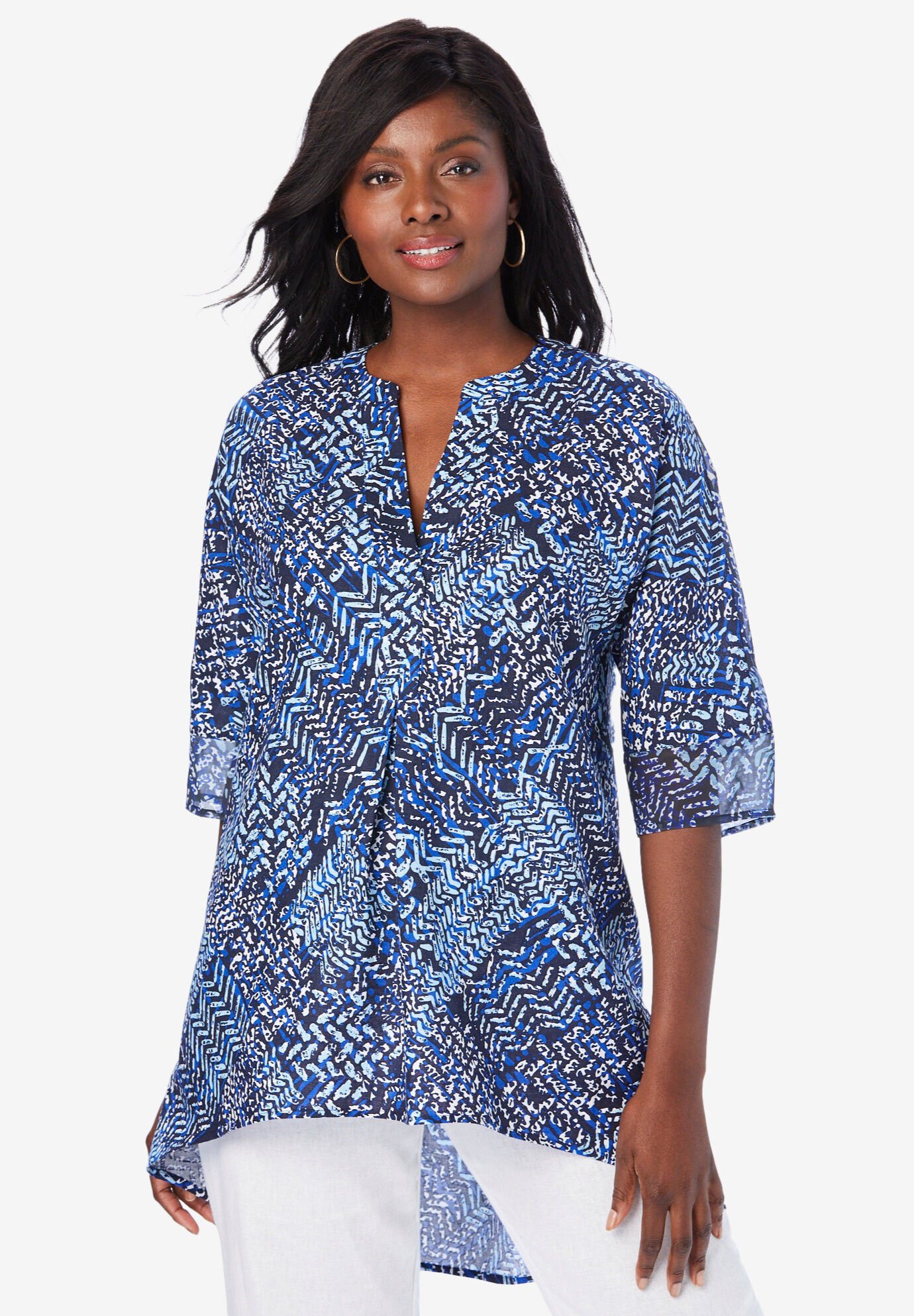 Hi-Low Linen Tunic | Woman Within