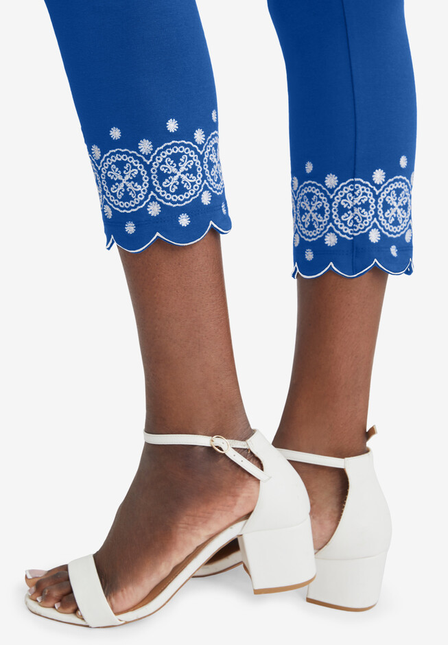 Stretch Cotton Printed Capri Legging