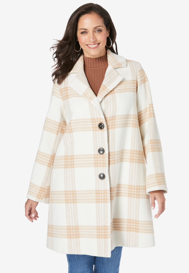 Jessica London Women's Plus Size Belted Wool-blend Coat, 28 W