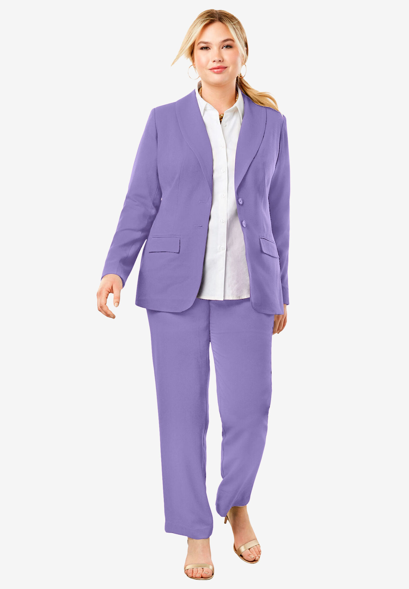 lavender plus size pant suit