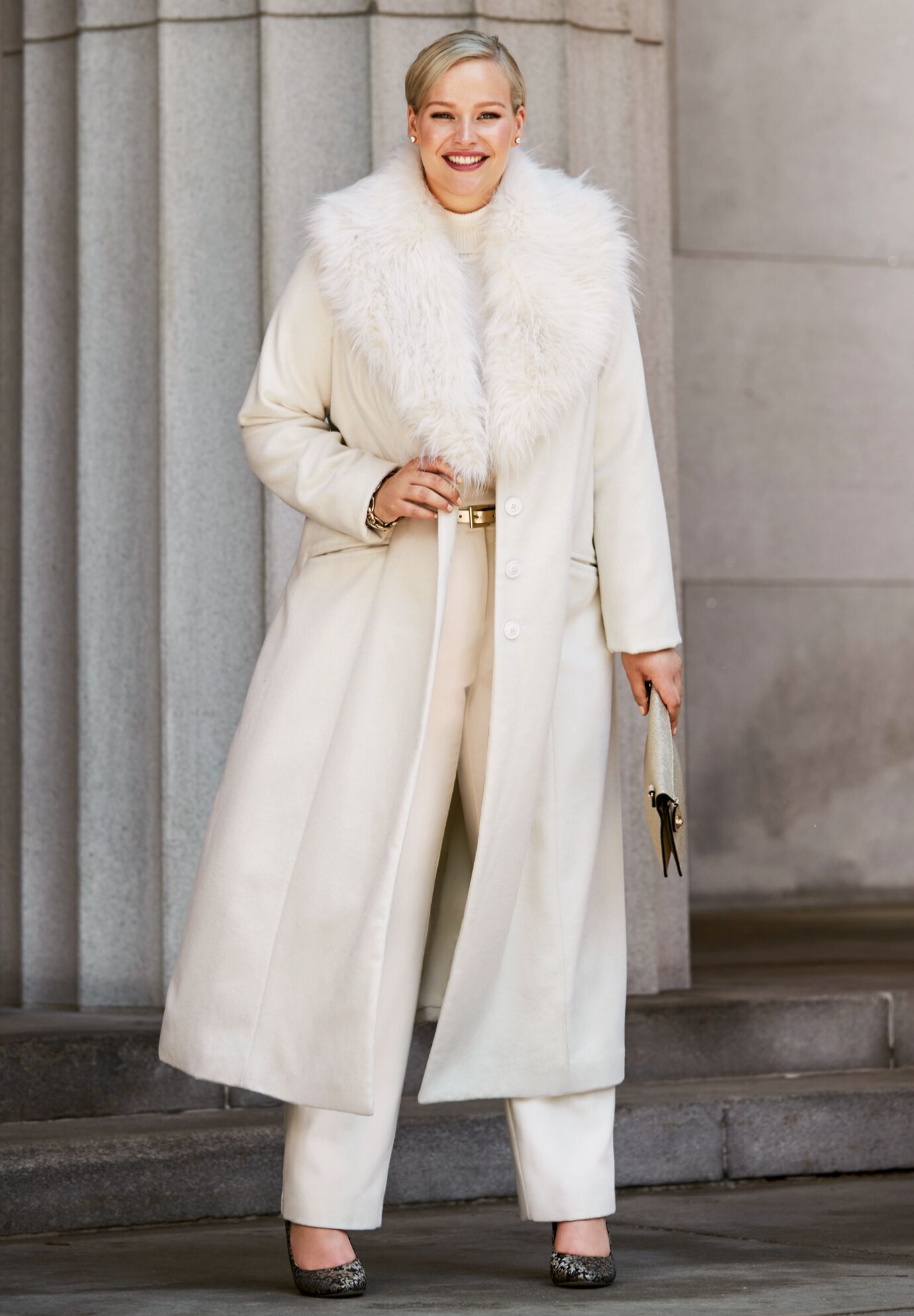 jessica long length jacket with shawl collar hood