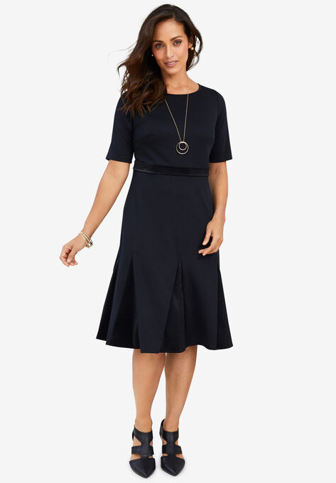 Ponte Fit & Flare Dress | Woman Within