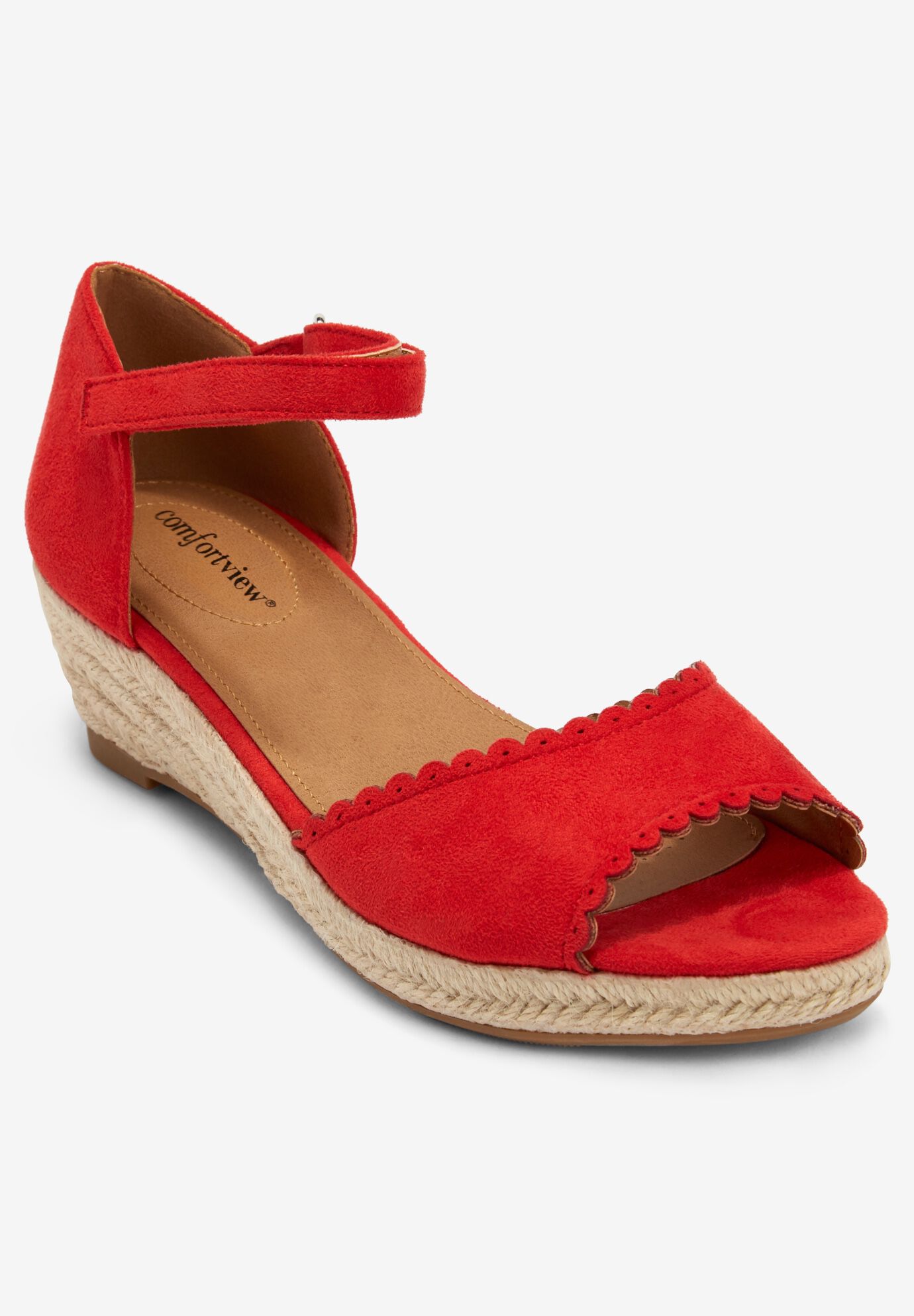 red wide width wedges