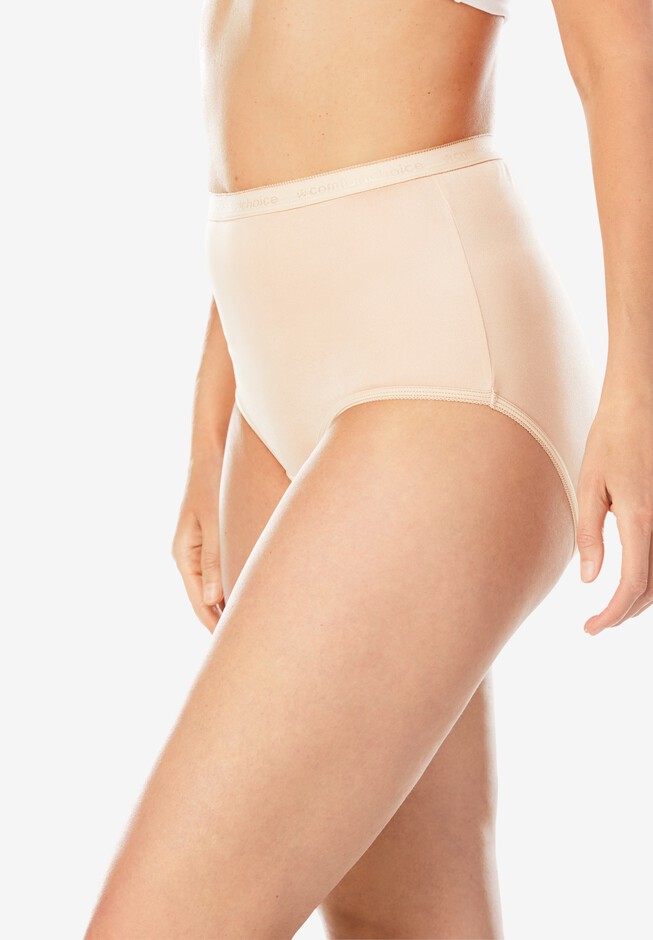 Womens' Comfort Cotton Briefs Firm Tummy Control Underwear Panty High Waist  Cotton Boyshorts 4-Pack