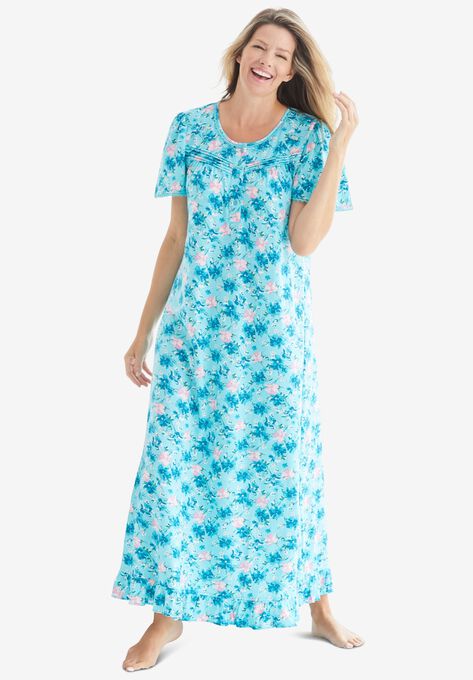 Long Floral Print Cotton Gown | Woman Within