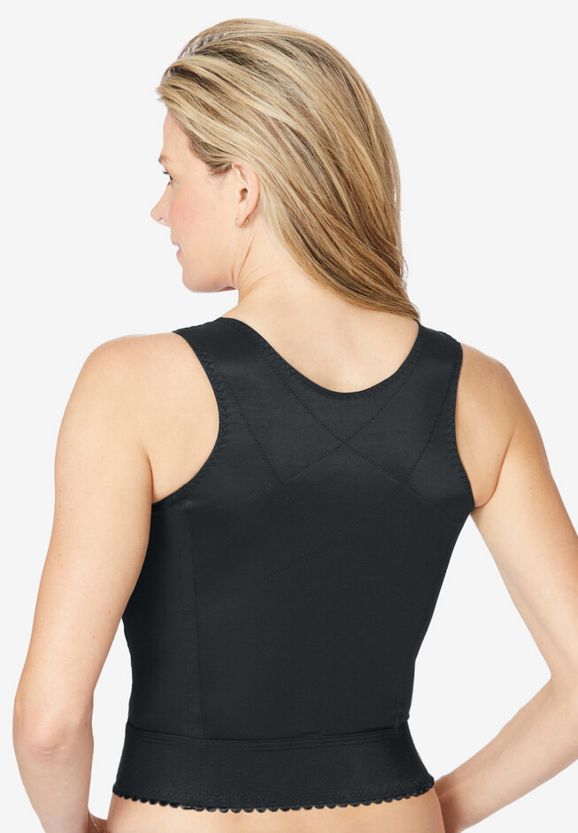 Eashery Cotton Bras for Women Women's Fully Front Close Longline Lace  Posture Bra Black 36C