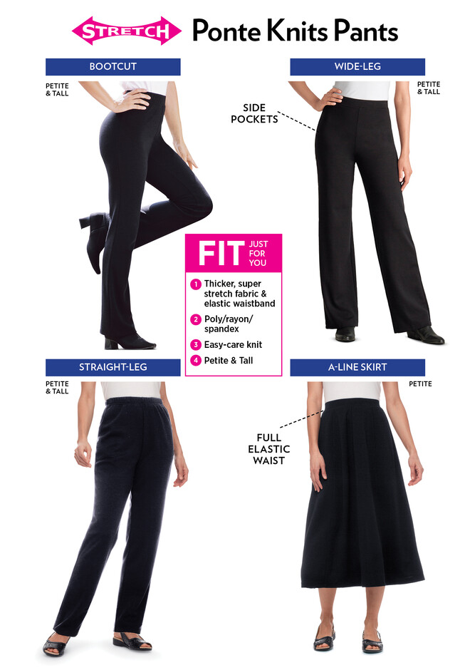 Ellos Women's Plus Size Woven Wide Leg Pants - 14, Black at  Women's  Clothing store