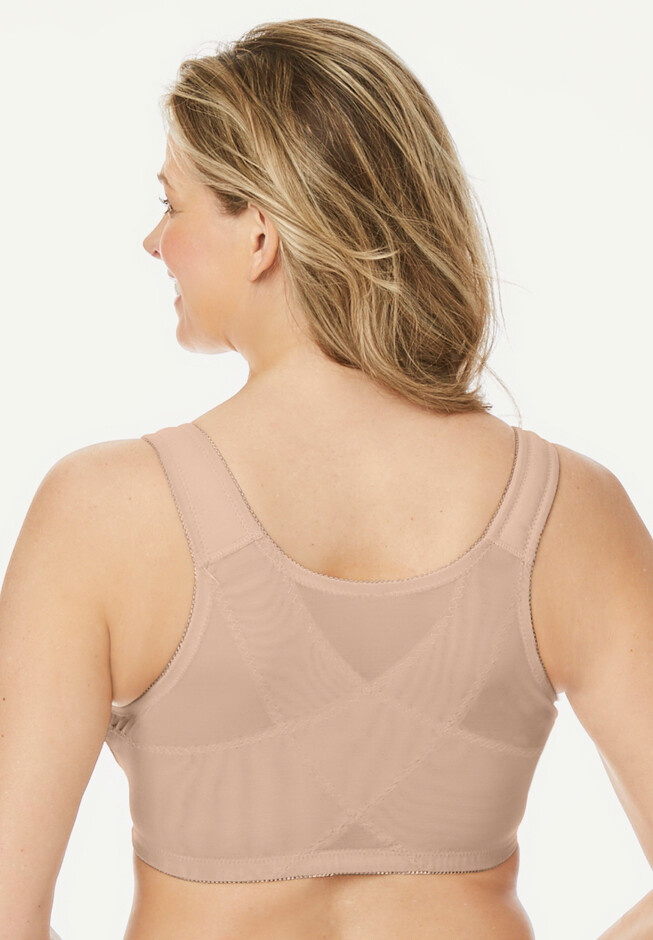 Comfort Choice Women's Plus Size Front Close Wireless Posture Bra  Front-Close, Wide Adjustable Straps 
