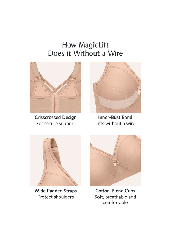 Glamorise Everyday Magiclift Wire-free Sports Bra In Cafe
