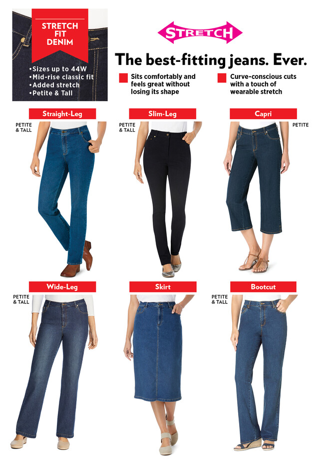 Woman Within Plus Size Soft Denim Pants Jeans Trousers, Women's