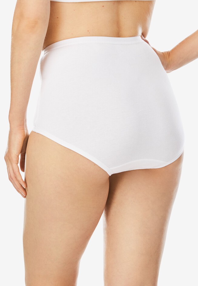 Women's Mid Waist Cotton Underwear Soft Breathable panties(5 Pack)
