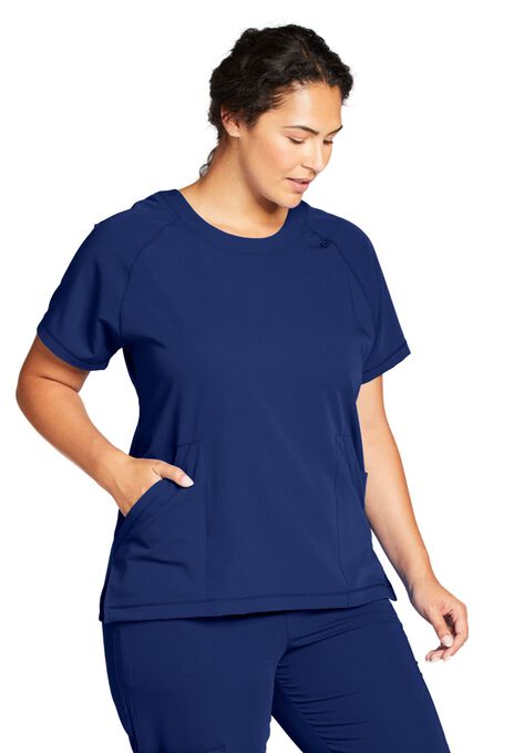 Jockey Women's Scrubs V-Neck Crossover Scrub Top, New Navy, M