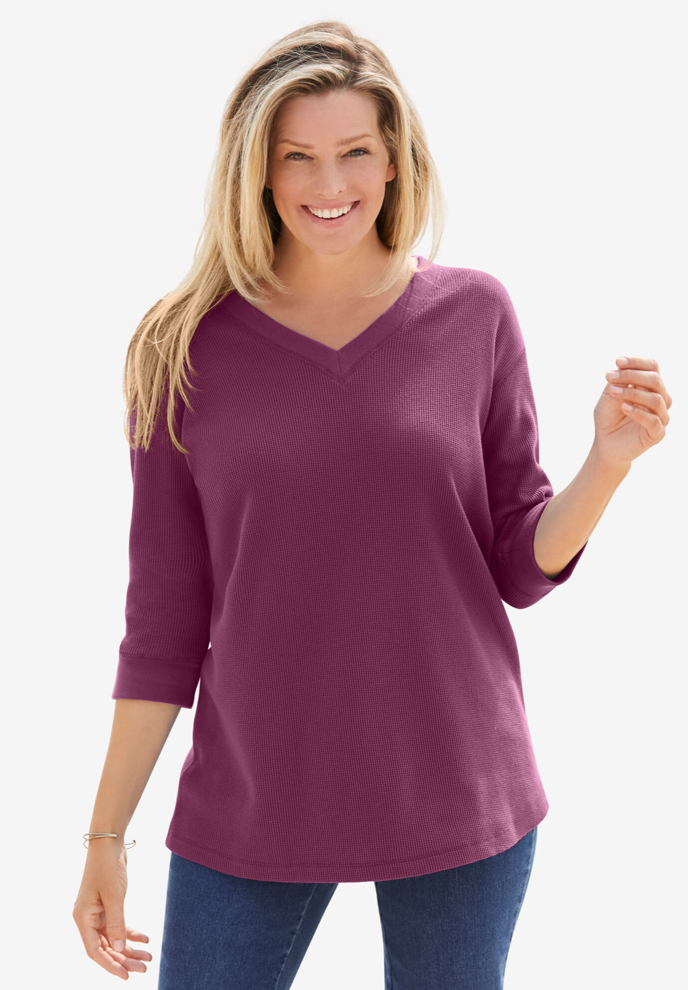 Three-Quarter Sleeve Thermal Sweatshirt