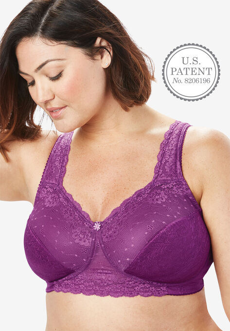 Sidewire Lace Bra By Comfort Choice Plus Size Full Coverage Bras