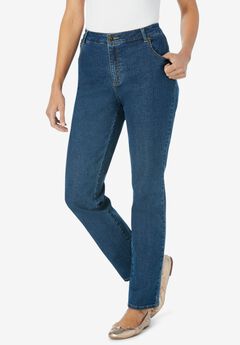 Woman Within Maroon Straight Leg Stretch Denim Jeans Women's Size 32W -  beyond exchange