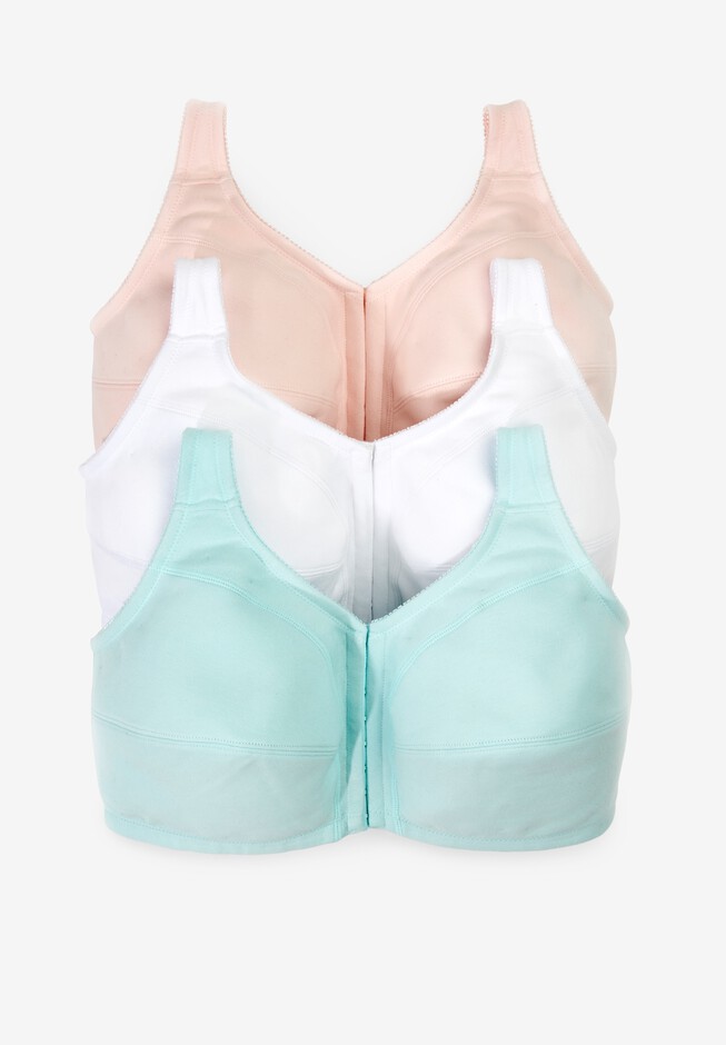 Cotton wireless bra with small lace - White - (17-white)