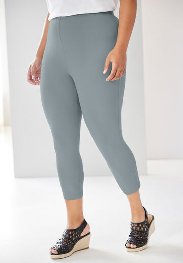 Roaman's Women's Plus Size Essential Stretch Stirrup Legging - 14/16, Blue