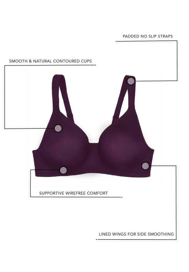 Leading Lady 5042 Molded Soft Cup Bra Black and Nude Size 44G