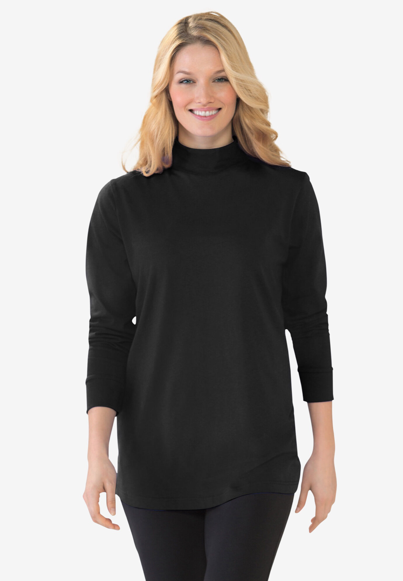 Perfect Long-Sleeve Mockneck Tee | Woman Within