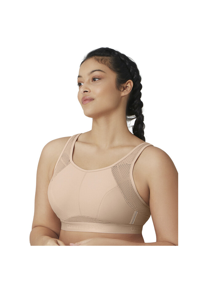 Bestform 5006014 Comfortable Unlined Wireless Cotton Stretch Sports Bra  with Front Closure