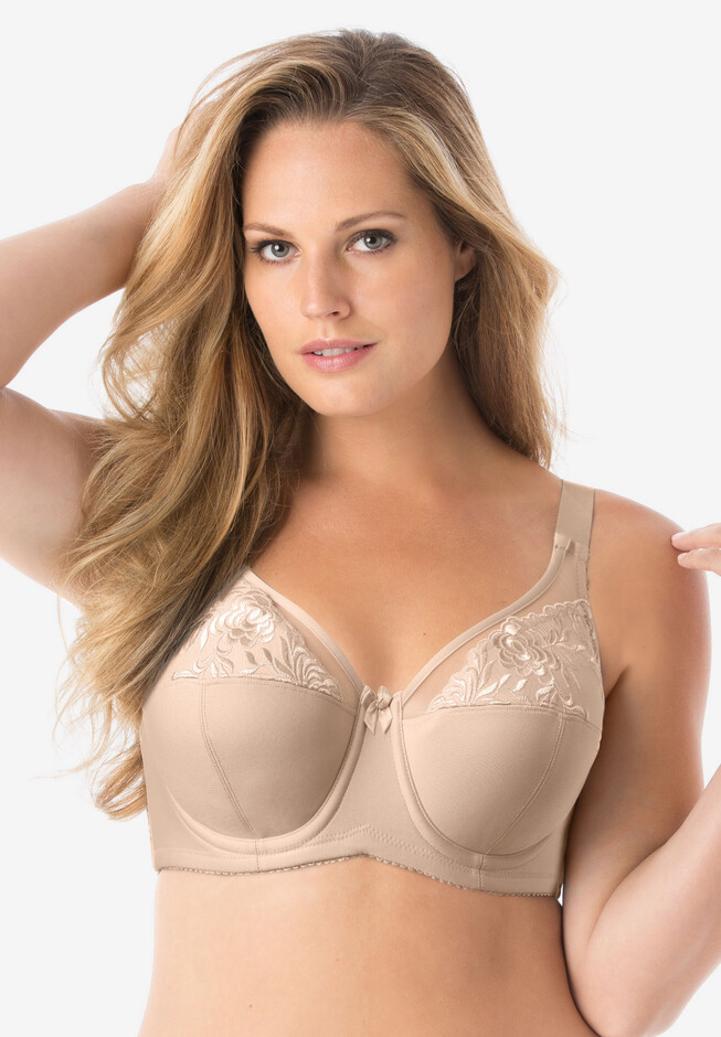 Elila Embroidered Lace Wire-free Bra - Nude