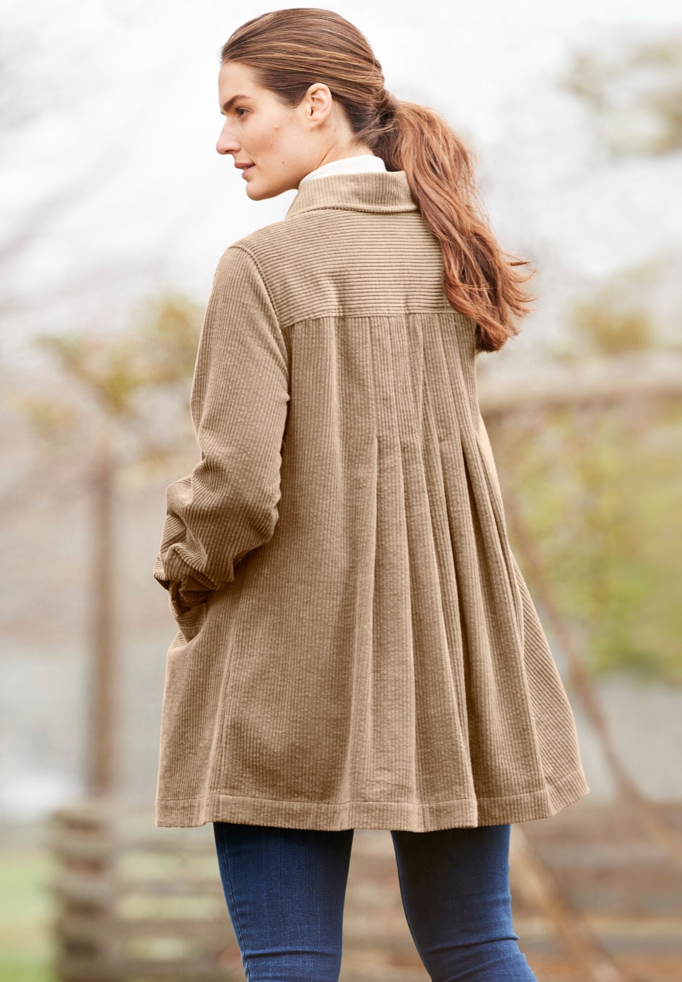 Pleat-Back Corduroy Jacket | Woman Within