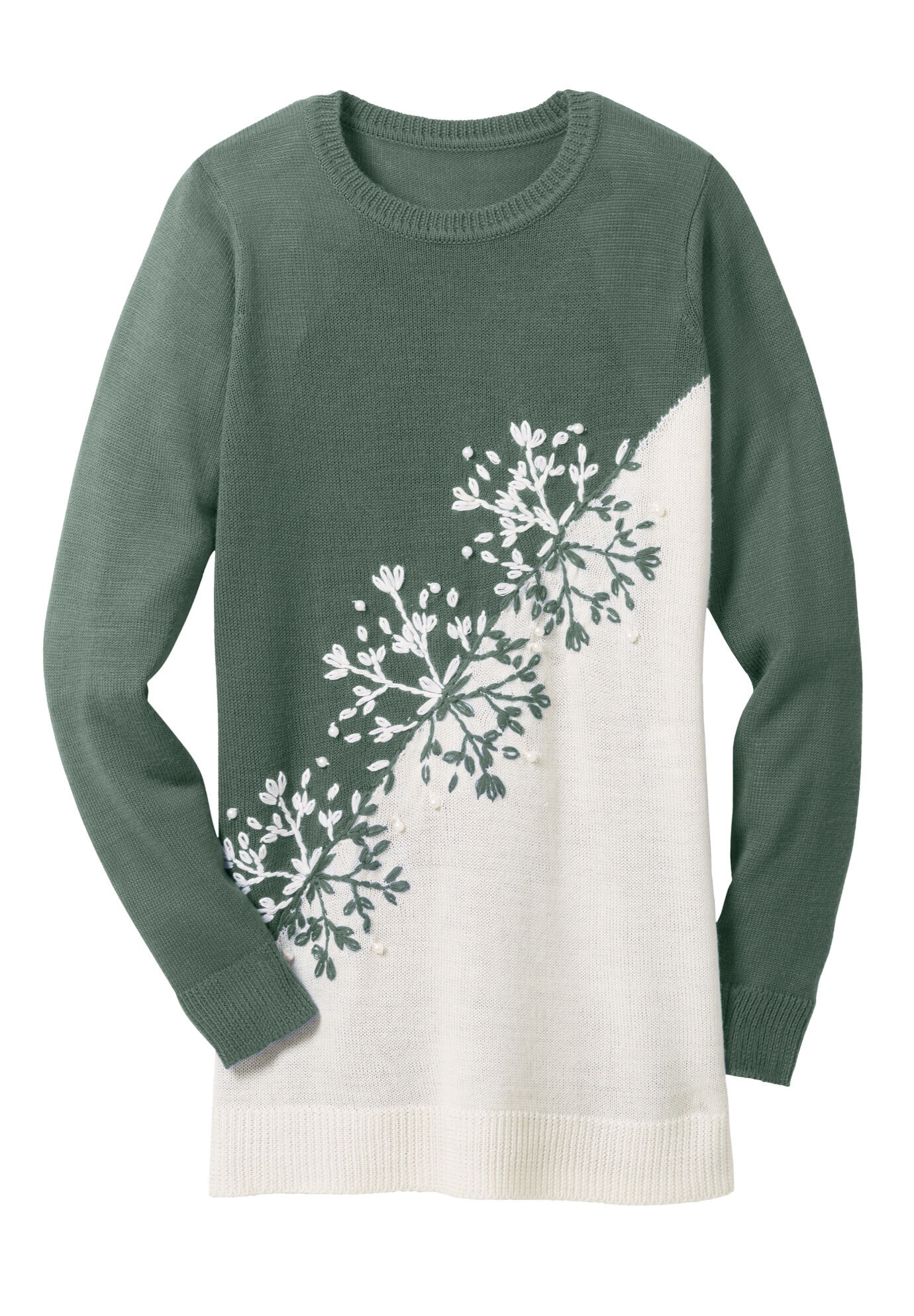 Snowflake Jacquard Pullover Sweater | Woman Within