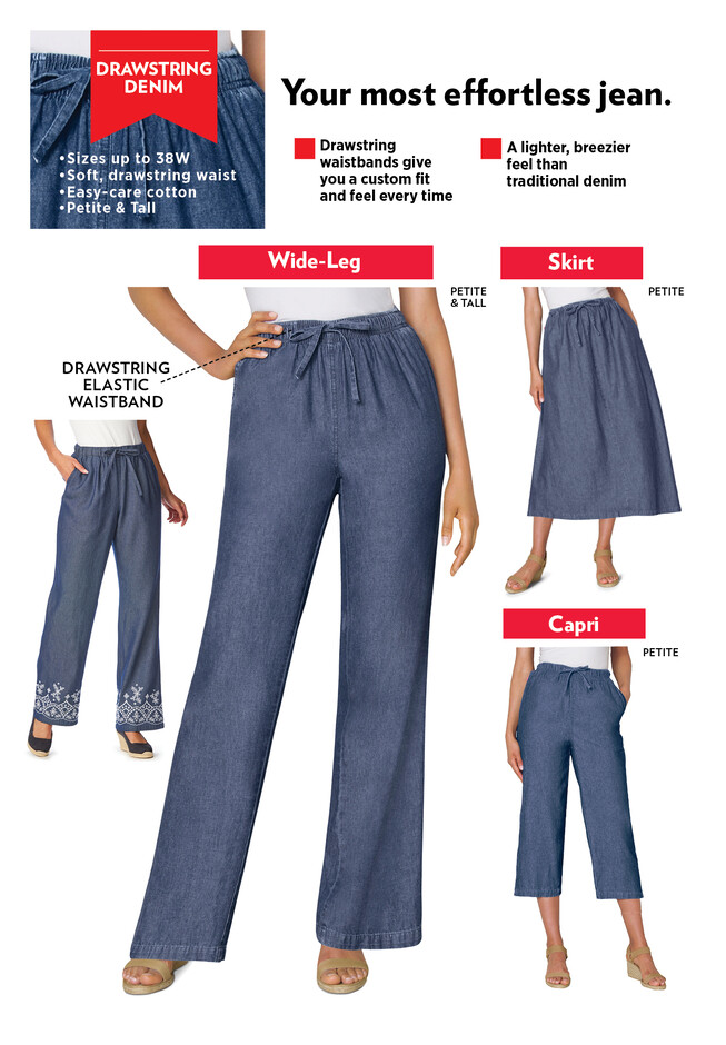 Jeans & Trousers  Urbanic Drawstring Wide Leg Trousers(Women's