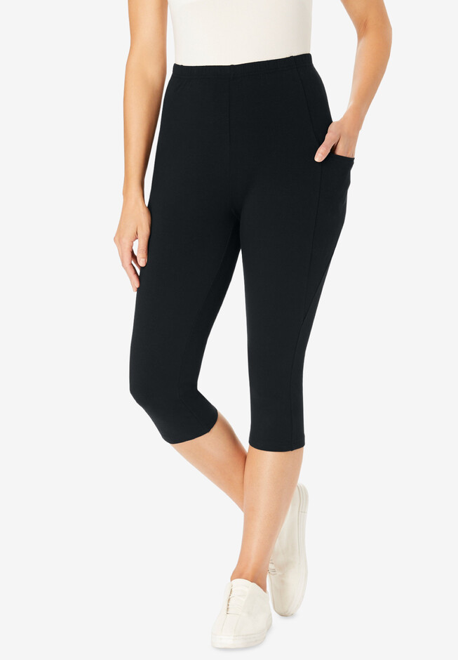 EAFW Women's Ablaze Eco-Friendly Recycled Polyester Capri Legging with  Pockets (Black, X-Small) at  Women's Clothing store
