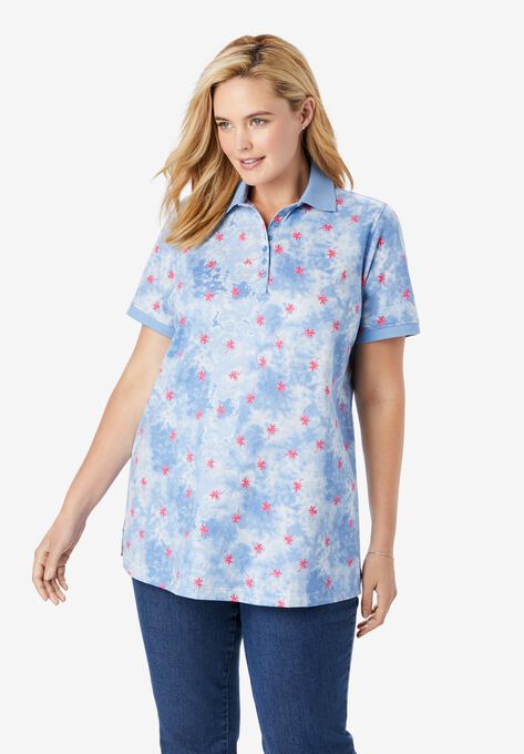 Perfect Printed Polo Shirt| Plus Size Polo Shirts | Woman Within