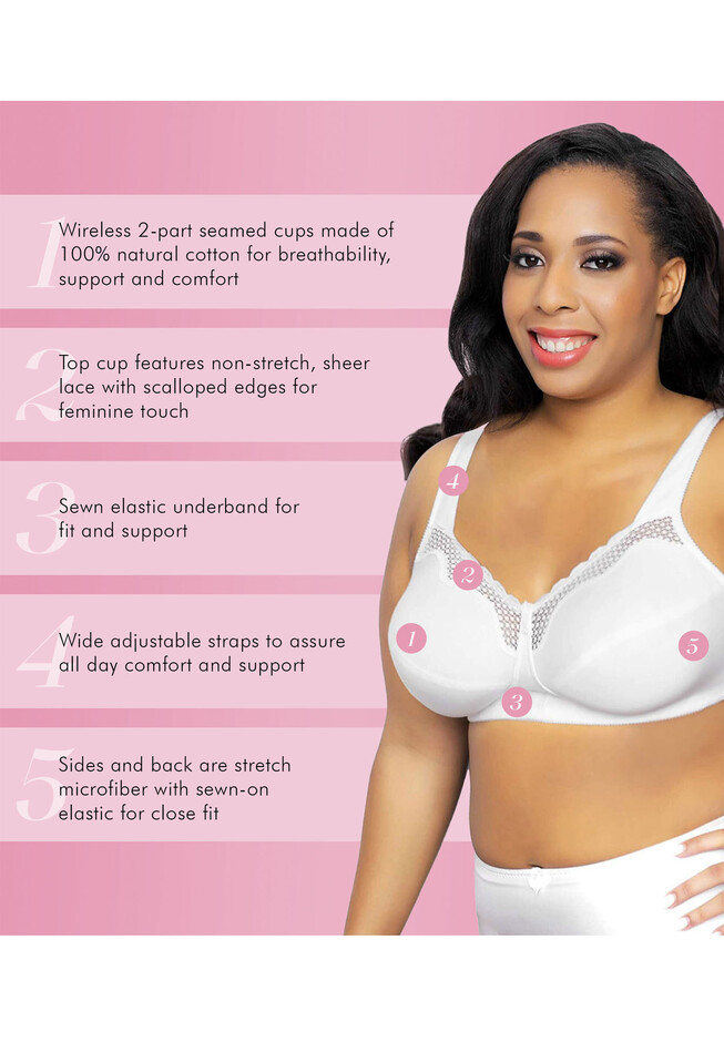 Full Figure Plus Size Magiclift Natural Shape Support Bra Wirefree #1010 Bra