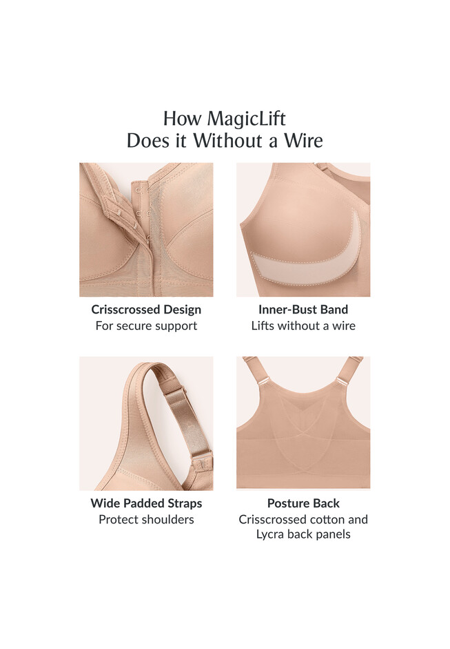 Buy Glamorise Women's MagicLift Front Close Posture Support Bra