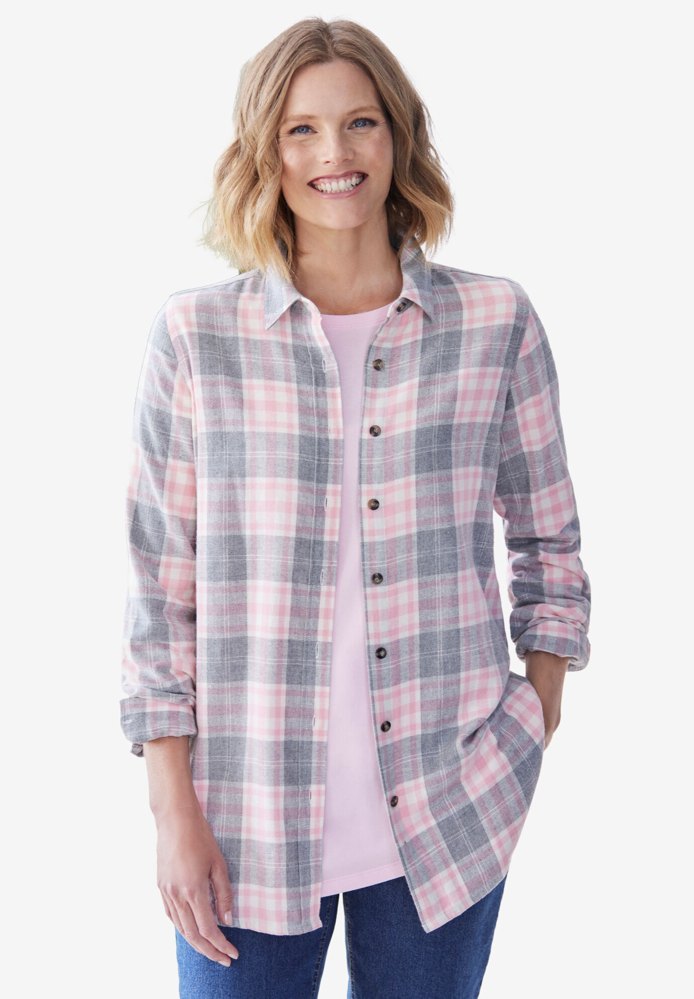 Classic Flannel Shirt | Woman Within