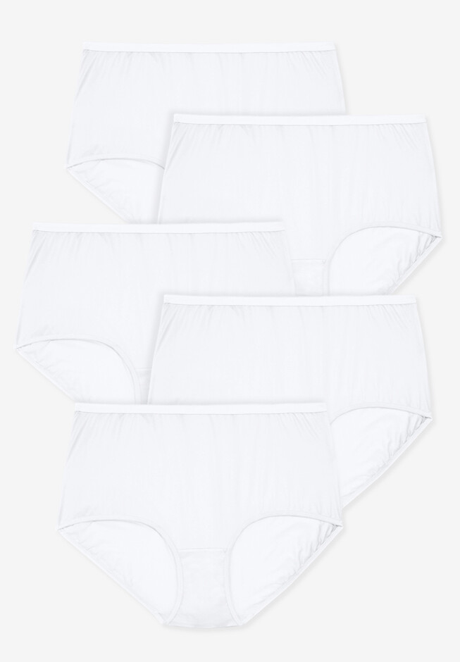 2 Pair Comfort Choice Granny Panties Nylon Size 14 White Nylon