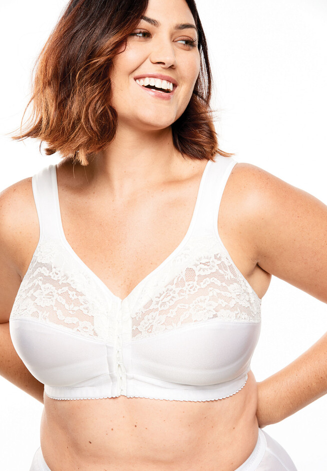 Comfort Choice Women's Plus Size Easy Enhancer Front Close Wireless Posture  Bra : : Clothing, Shoes & Accessories