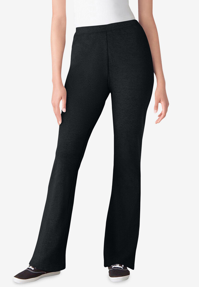 STRETCH IS COMFORT Women Plus Size High Waist Cotton Bootcut Yoga Pants |  XL-7X