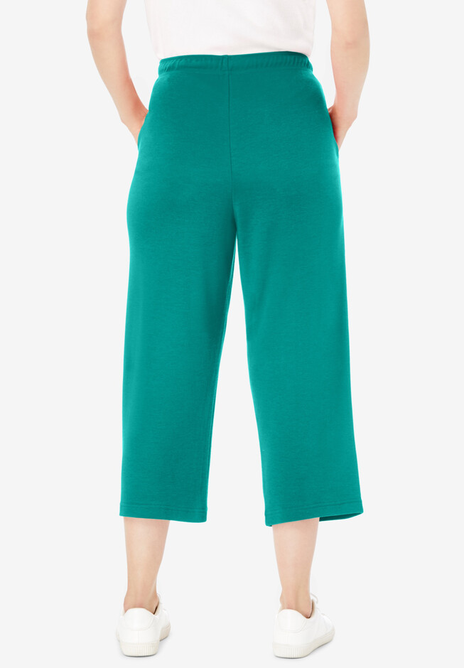 Reebok Women's Athletic Capri Pants Size Large Play dry Gray Green