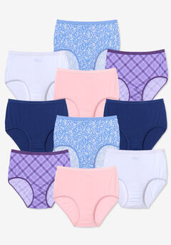 Fruit of the Loom Women's Plus Size Fit For Me 5 Pack Original Cotton  Brief Panties