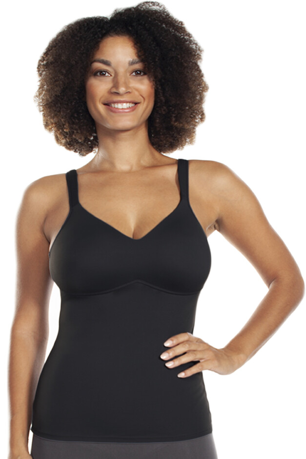 Roaman's Women's Plus Size Bra Cami With Adjustable Straps Stretch Tank Top  Built In Bra Camisole 