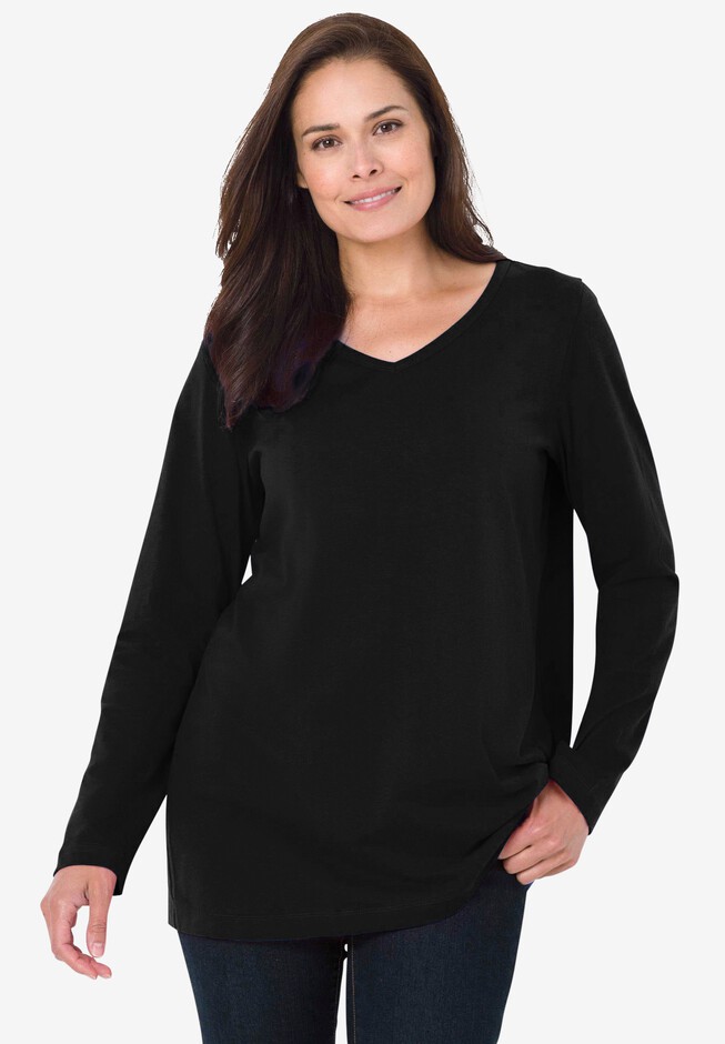 Catherines Women's Plus Size Ultra-Soft Square-Neck Tee