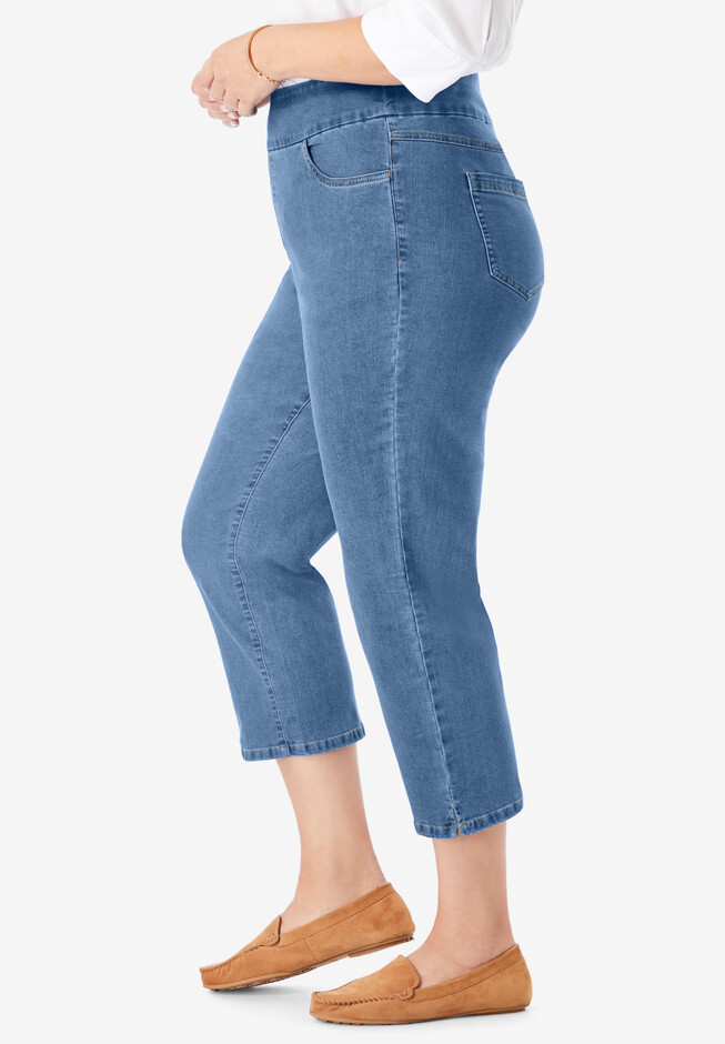 Bare Denim Women Knee Length Denim Blue Capri - Selling Fast at