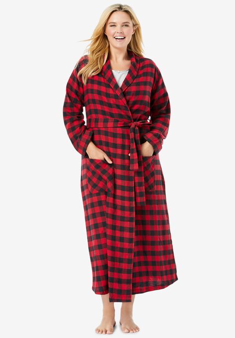 Long Flannel Robe | Woman Within