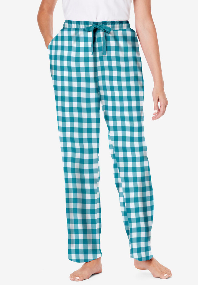 Pajama Pants for Women - 3 Pack Pajama Bottoms - Cotton Blend Flannel Plaid  Lounge Pants, Comfortable PJ Pants Set B, Medium