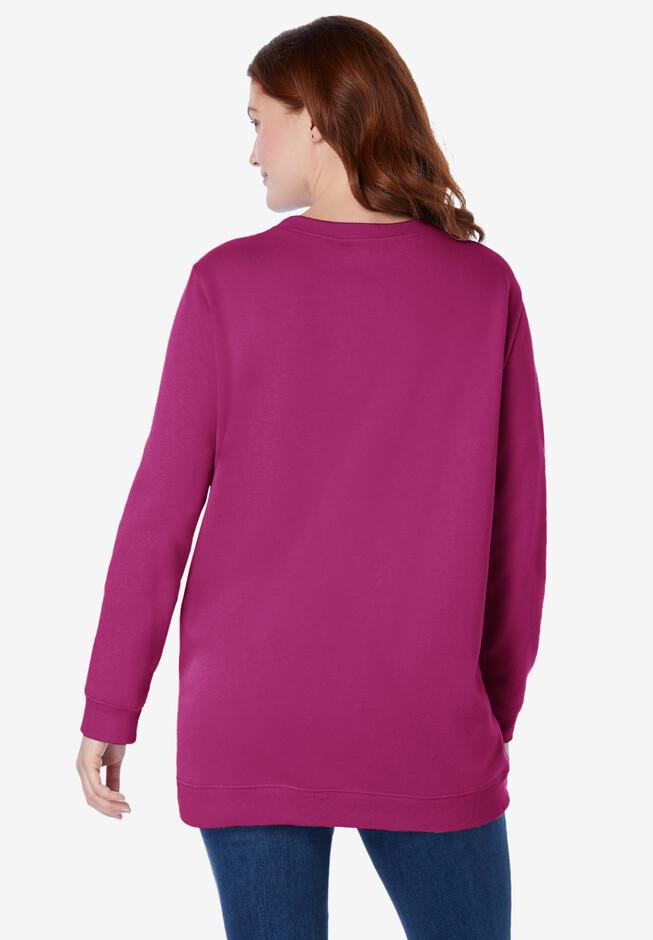  Woman Within Womens Plus Size Thermal Waffle Sweatshirt - M