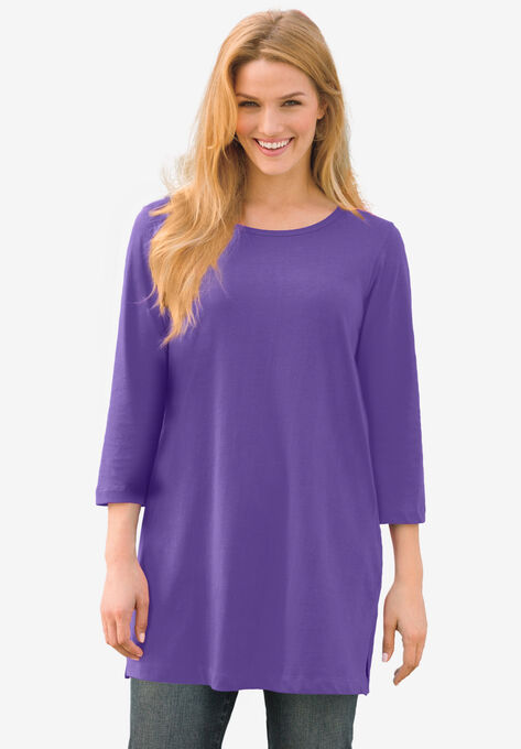 Perfect Three-Quarter-Sleeve Scoop-Neck Tunic | Woman Within