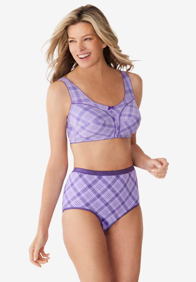 Comfort Choice Women's Plus Size Nylon Brief 5-pack - 14, Purple