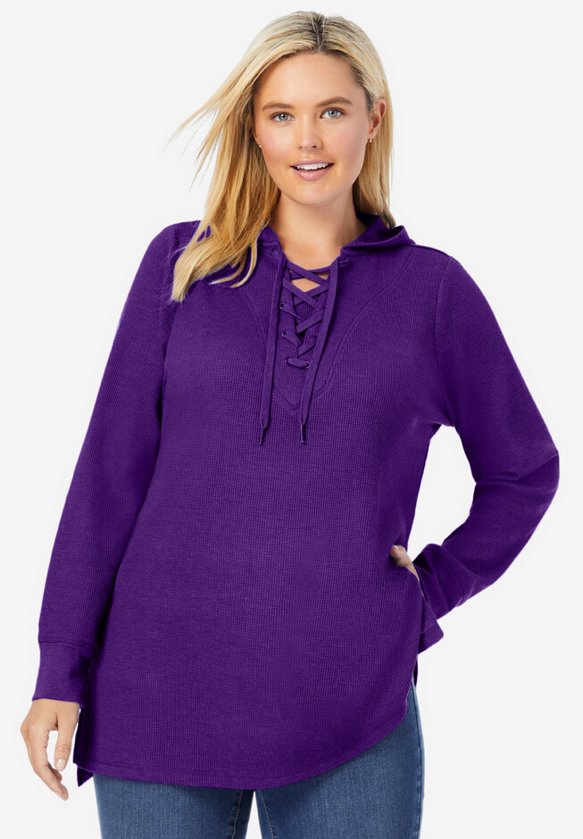 Plus Size Women's Sherpa Sweatshirt By Woman Within In Radiant Purple (Size  5X)